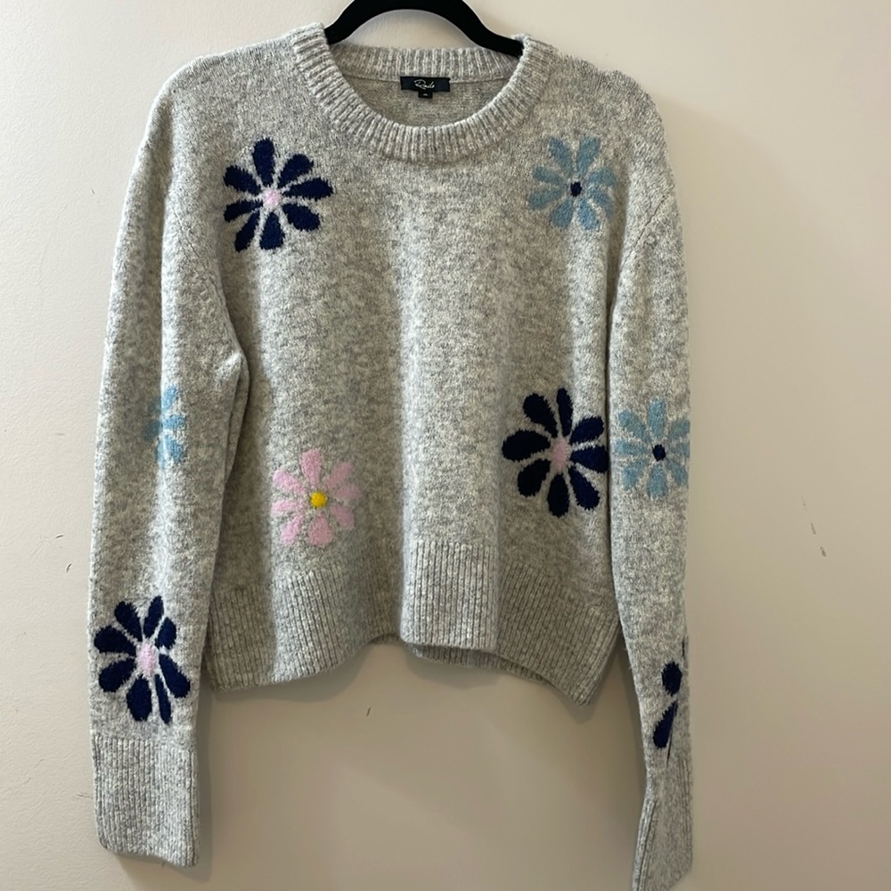 Rails Gray Sweater with Floral Design